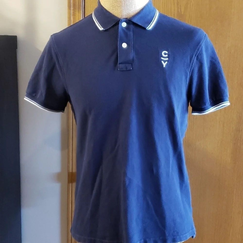 J.crew pique polo navy white details